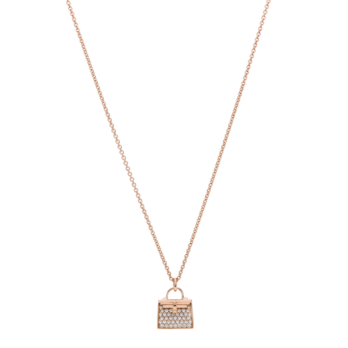 18K Rose Gold Diamond Kelly Amulettes Pendant Necklace