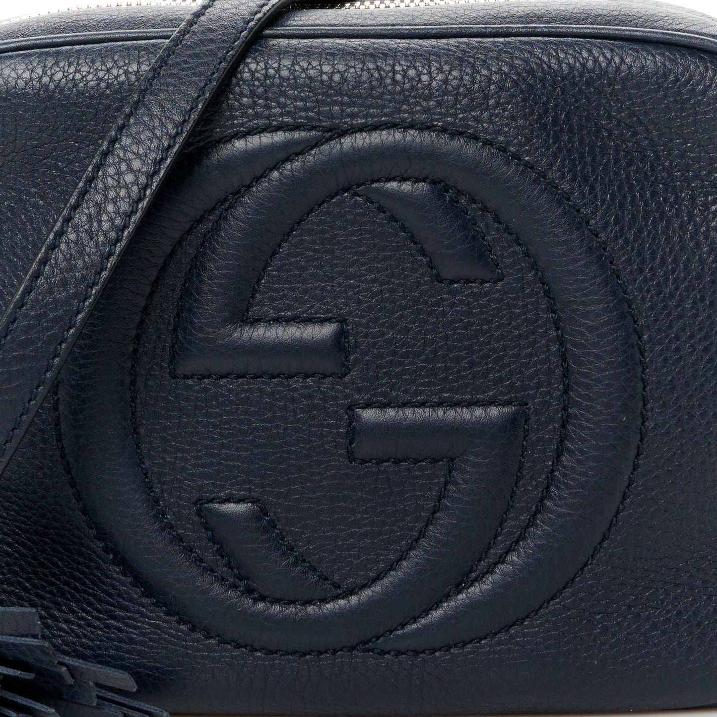 Pebbled Calfskin Small Soho Disco Bag Blue