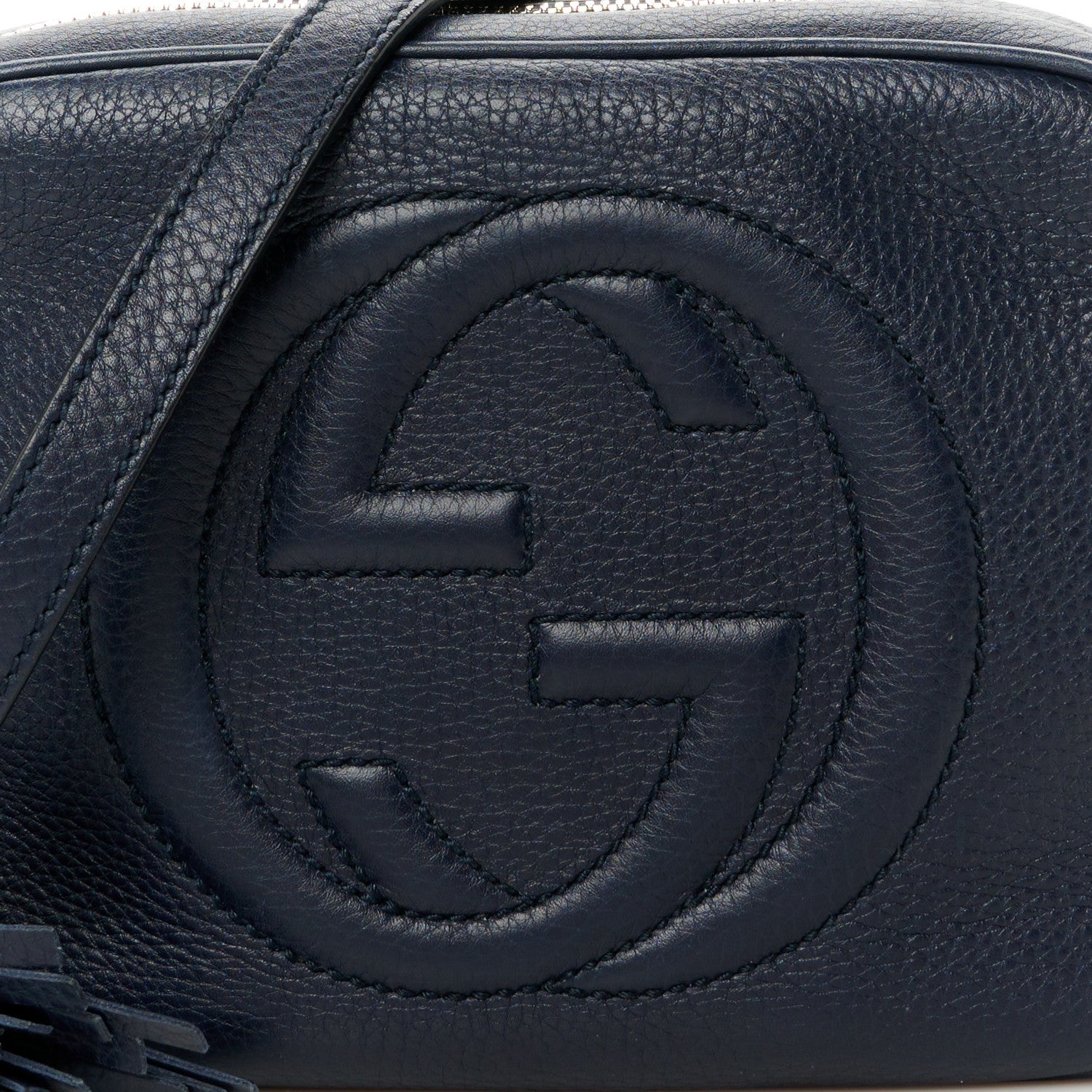 Gucci Pebbled Calfskin Small Soho Disco Bag Blue 9 of 11