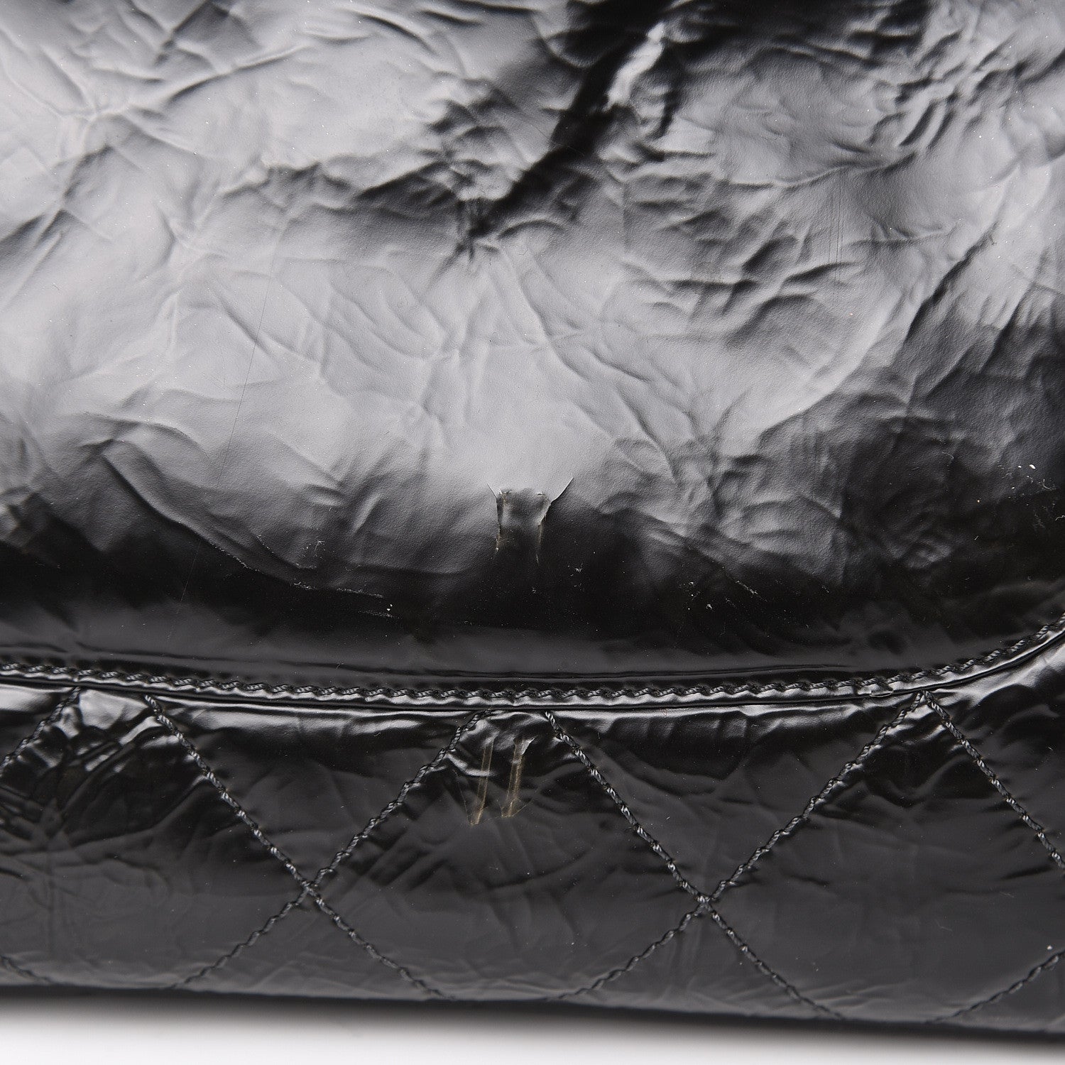 Chanel Aged Glazed Nylon Quilted Shopping Tote Dark Grey 17 of 23