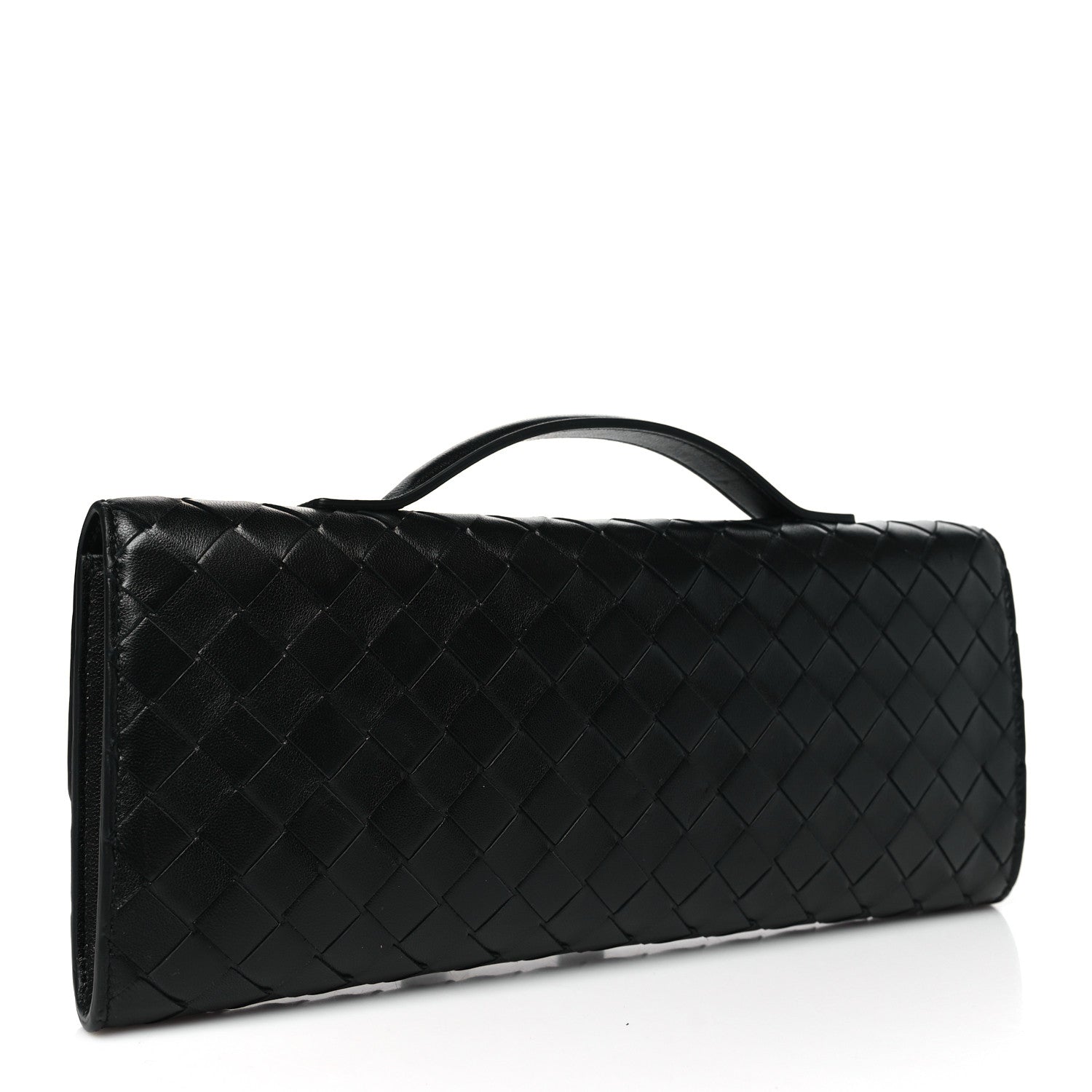 Bottega Veneta Nappa Intrecciato Long Andiamo Top Handle Clutch Black 3 of 10