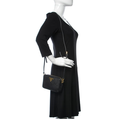 Prada Saffiano Small Camera Crossbody Bag Black 2 of 9