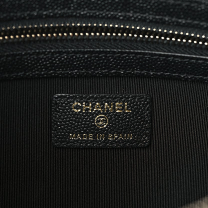 Chanel Caviar Quilted Medium Vintage Mademoiselle Cosmetic Case Black 6 of 11