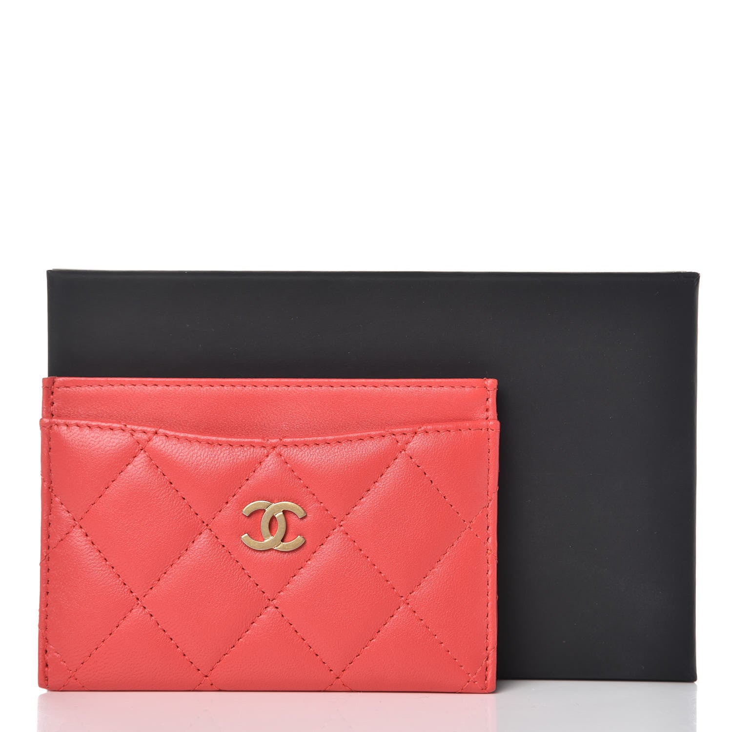 Chanel Lambskin Quilted Card Holder Red 9 of 9