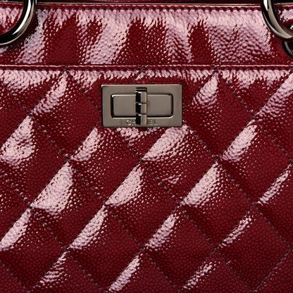 Chanel Patent Caviar Diamond Quilted Large Shine Reissue Tote Red 11 of 11