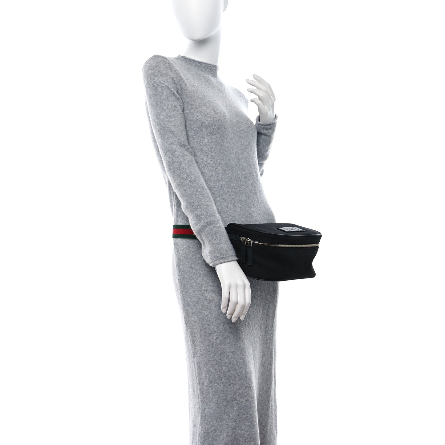 Techno Canvas Web Large Belt Bag Black