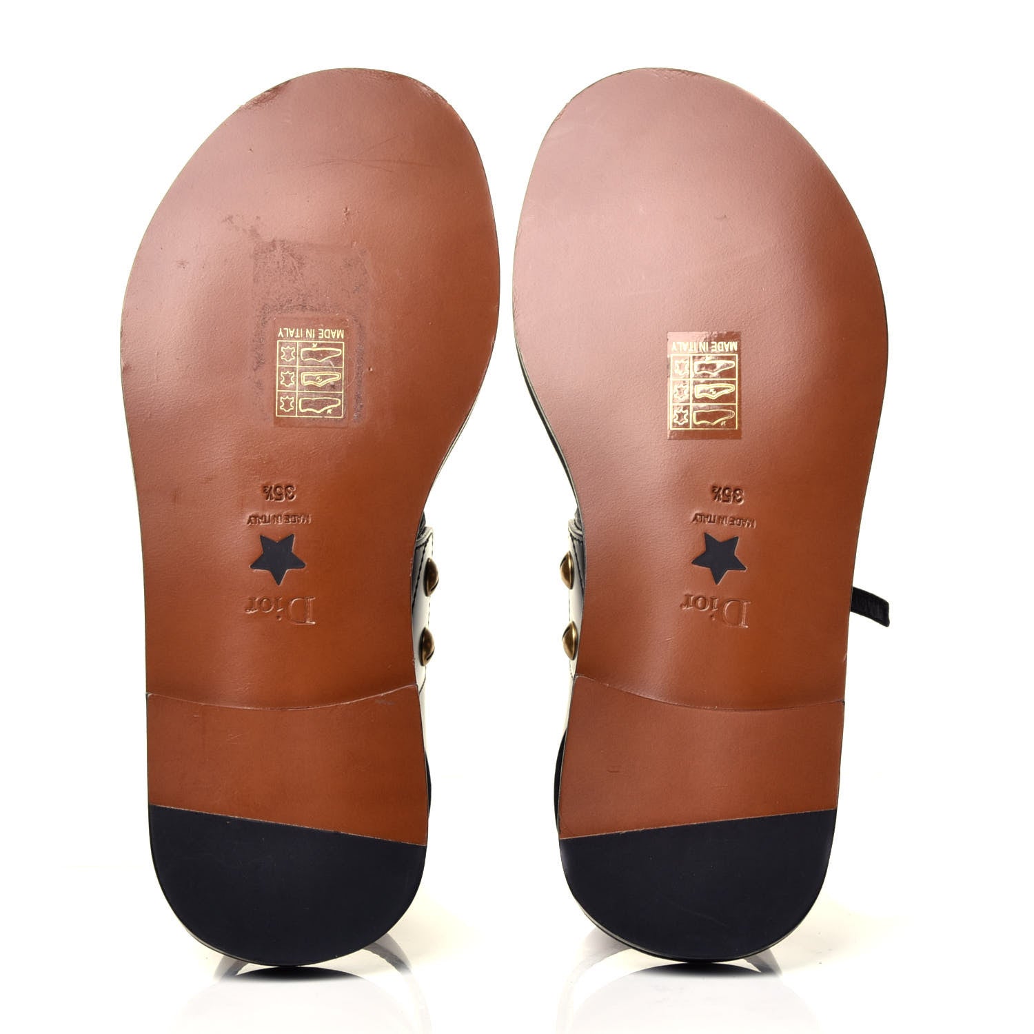 Christian Dior Calfskin D-Trap Flat Sandals 35.5 Black 7 of 12