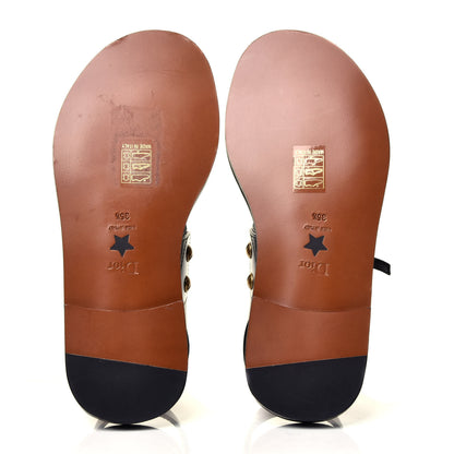 Christian Dior Calfskin D-Trap Flat Sandals 35.5 Black 7 of 12