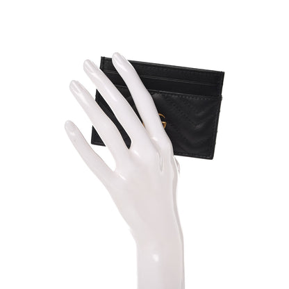 Gucci Calfskin Matelasse GG Marmont Card Holder Black 2 of 7
