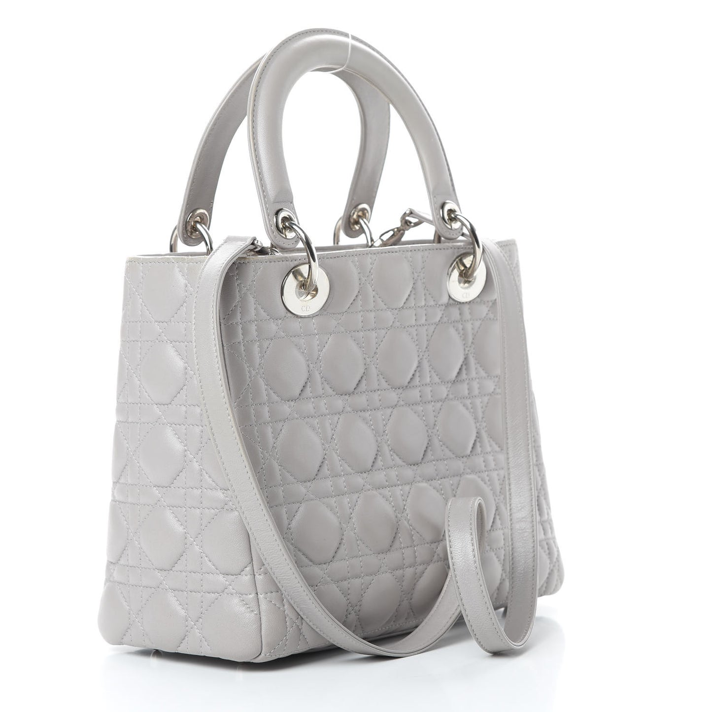 Lambskin Cannage Medium Lady Dior Grey