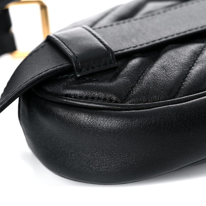 Gucci Calfskin Matelasse GG Marmont Belt Bag 85 34 Black 10 of 21