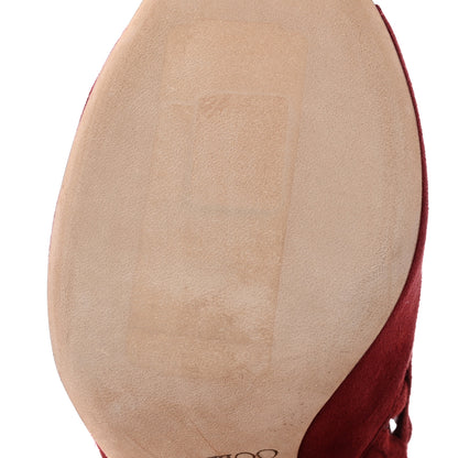 Jimmy Choo Suede Drift Cutout Peep Toe Ankle Boot 38.5 Burgundy 11 of 11