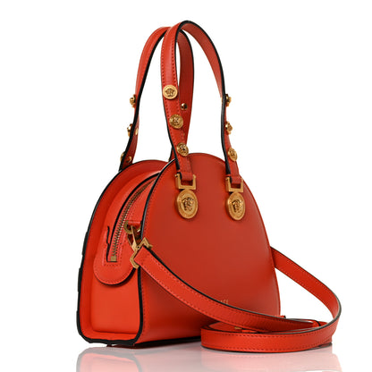 Versace Calfskin Small Medallion Tribute Bowling Bag Orange 3 of 9