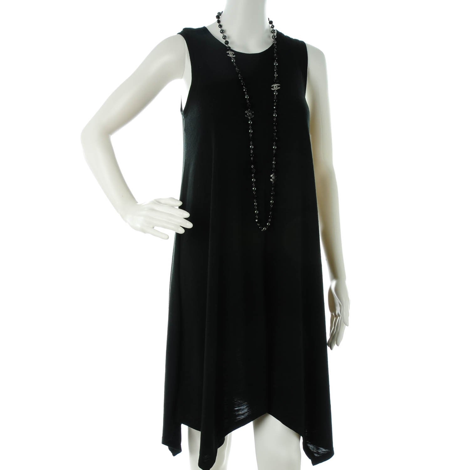 Chanel Ruthenium Beaded CC Long Necklace Black 2 of 5