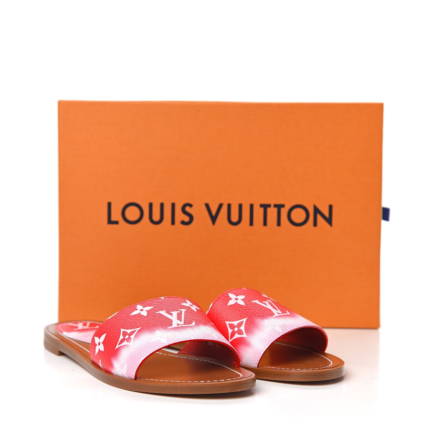 Monogram Escale Lock It Flat Mule 38 Rouge