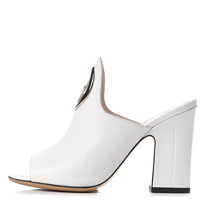 Fendi Calfskin F is 95 Mules 36 White 1 of 8