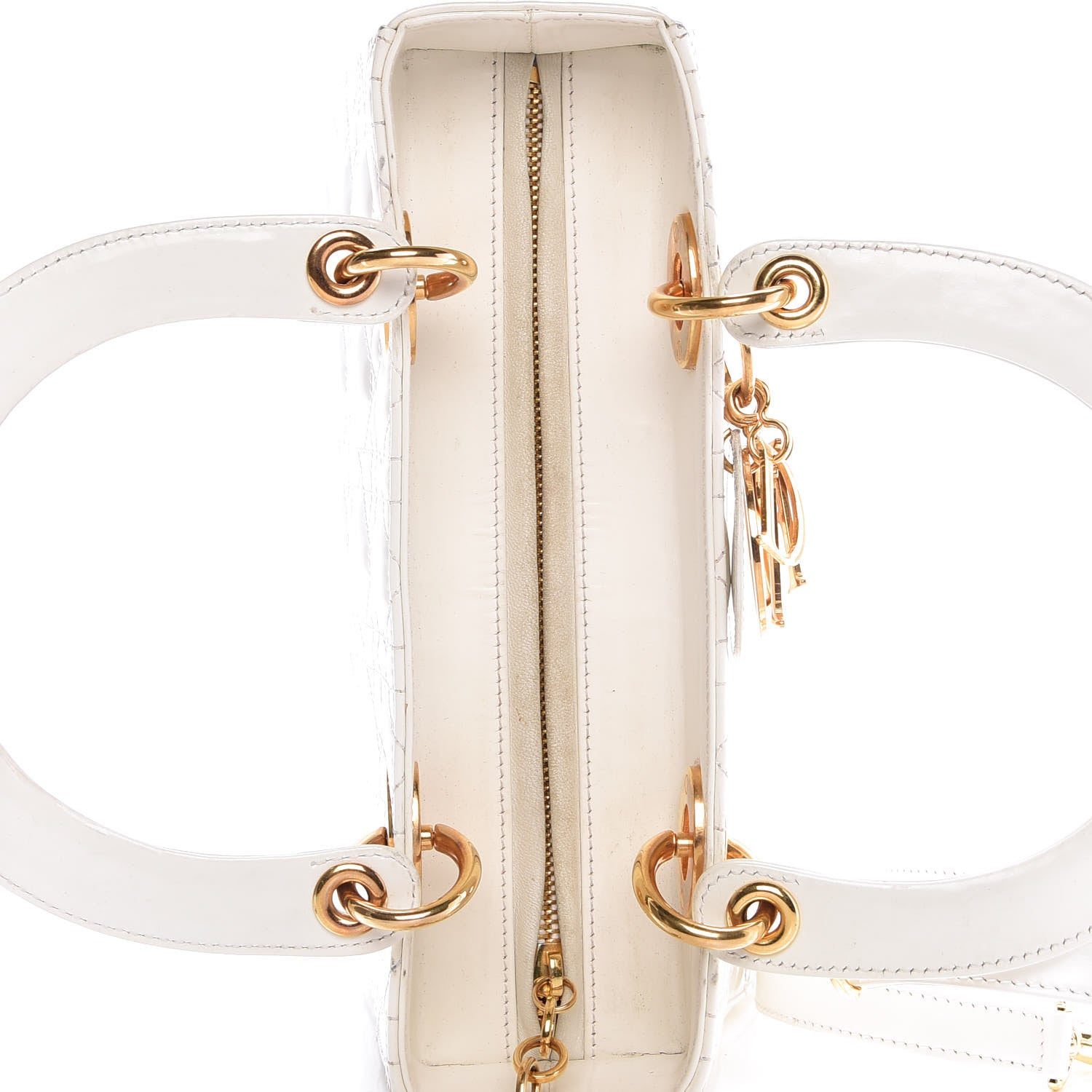 Christian Dior Patent Cannage Medium Lady Dior White 17 of 17