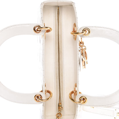 Christian Dior Patent Cannage Medium Lady Dior White 17 of 17