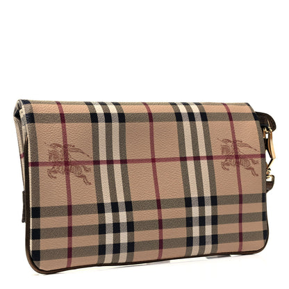 Burberry Haymarket Check Metallic Adeline Foldover Clutch Brown 3 of 7