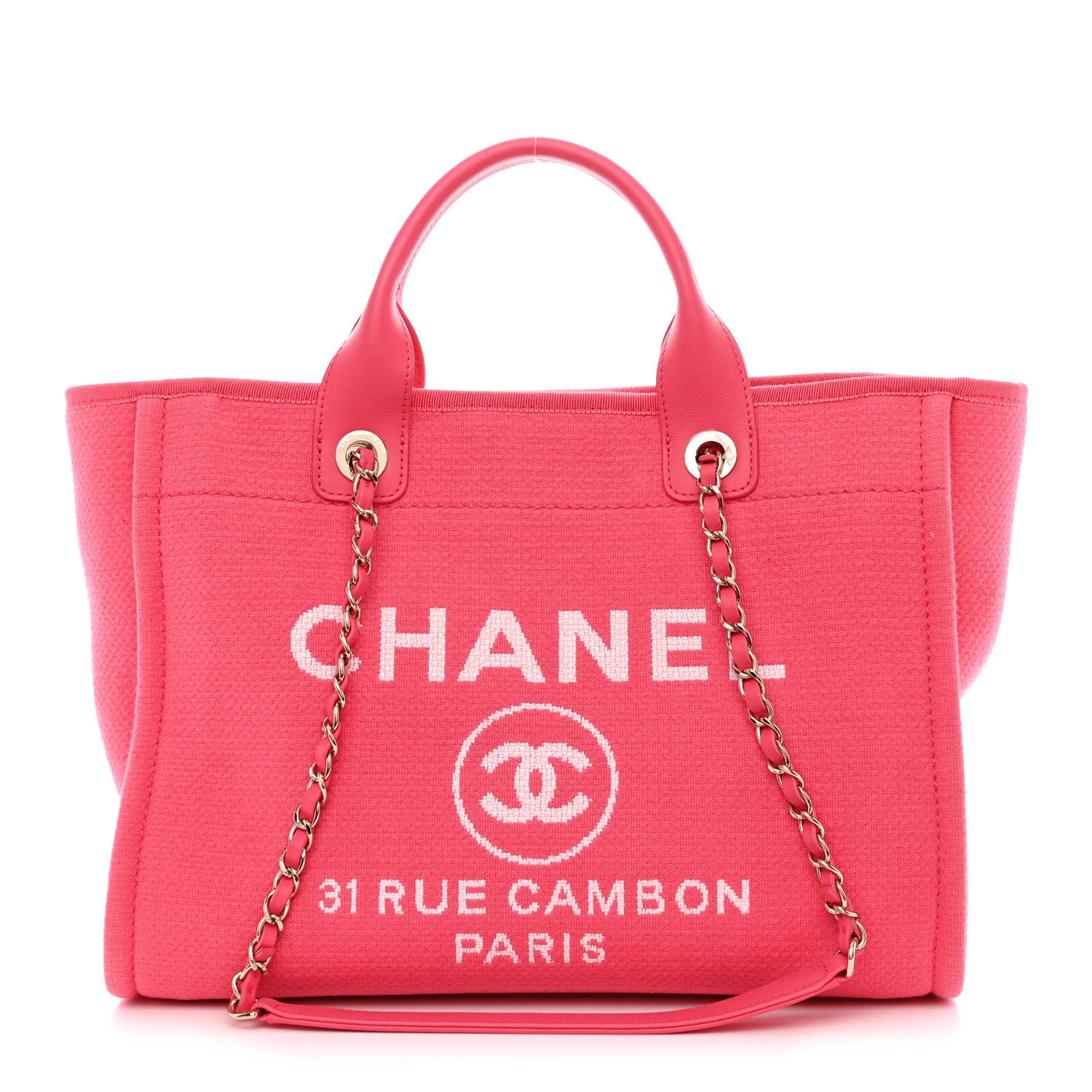 Chanel Mixed Fibers Calfskin Small Deauville Tote Pink 3 of 11