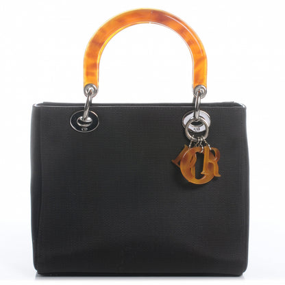 Christian Dior Canvas Medium Lady Dior Dark Brown 1 of 9