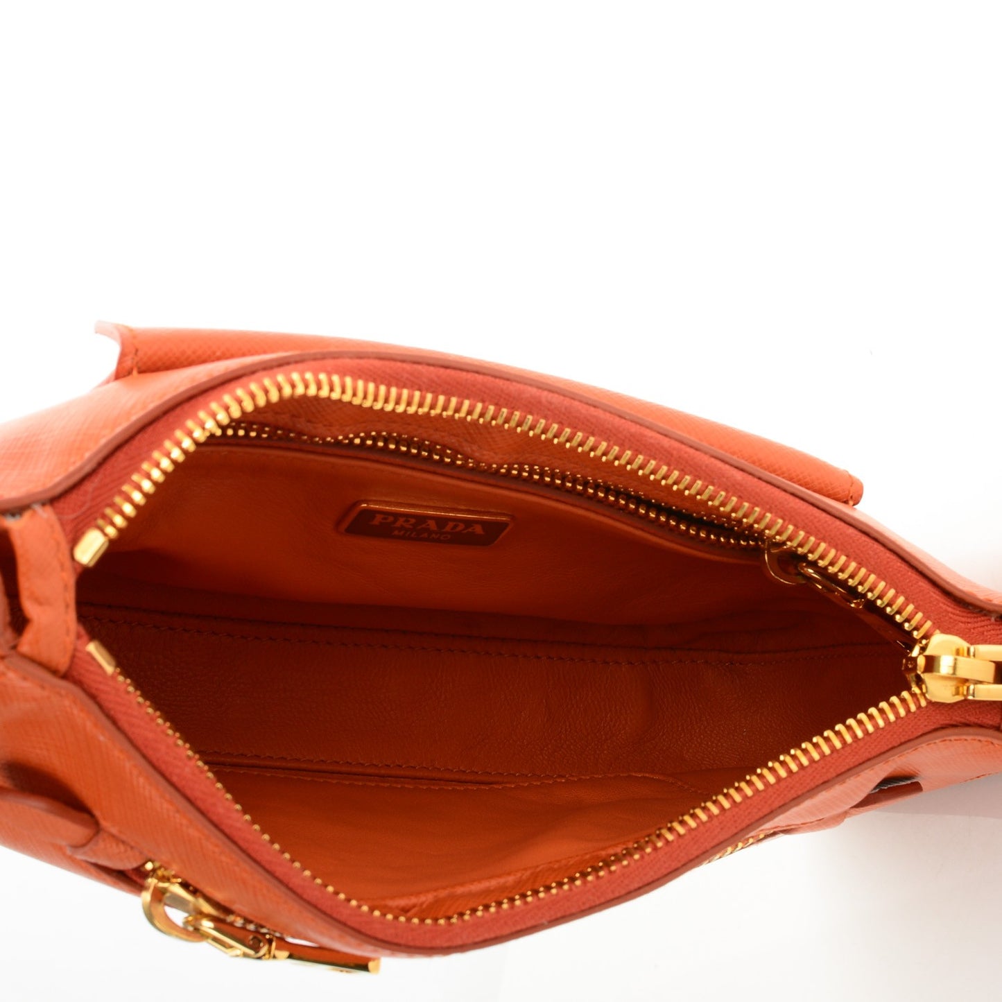 Saffiano Zip Crossbody Bag Papaya