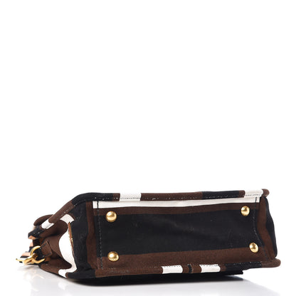 Prada Canvas Canapa Righe Striped Top Handle Satchel Tabacco 4 of 11