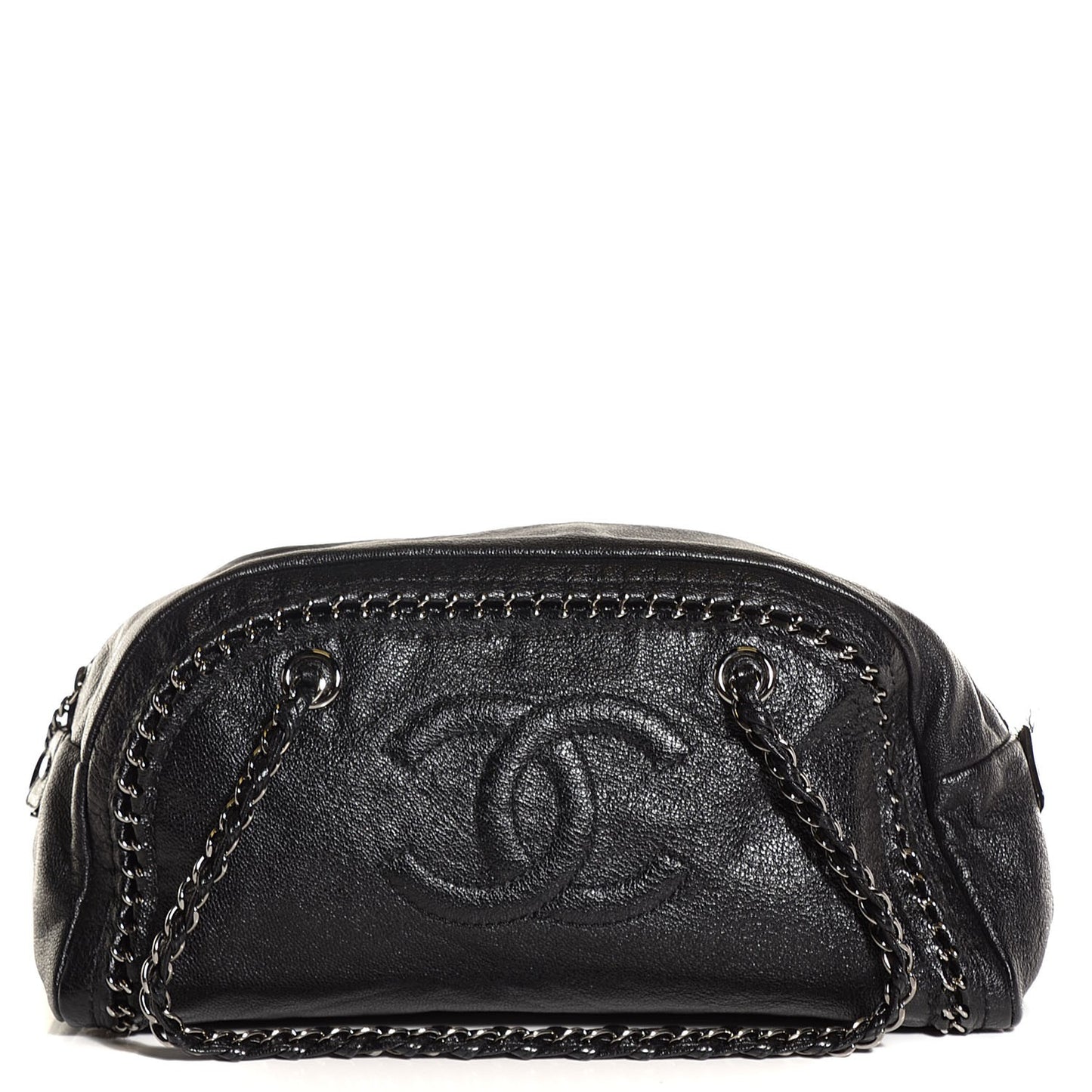 Deerskin Luxe Ligne Medium Bowler Black