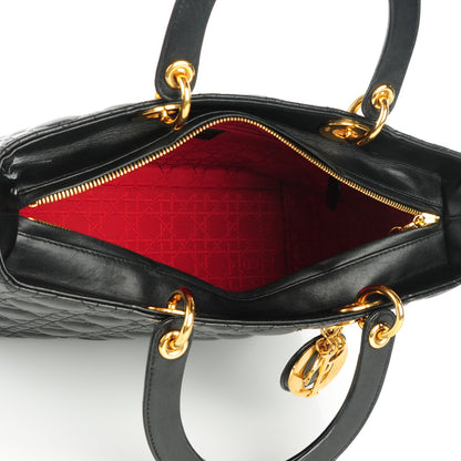 Christian Dior Lambskin Cannage Large Lady Dior Black 5 of 7