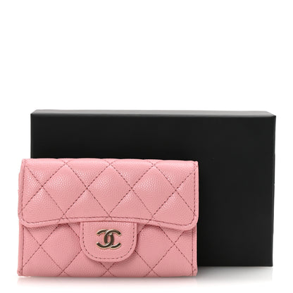 Chanel Caviar Quilted Flap Card Holder Wallet Light Pink 9 of 9