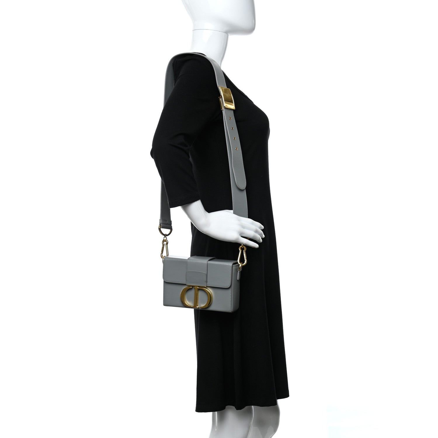 Christian Dior Box Calfskin 30 Montaigne Box Bag Gray 2 of 9