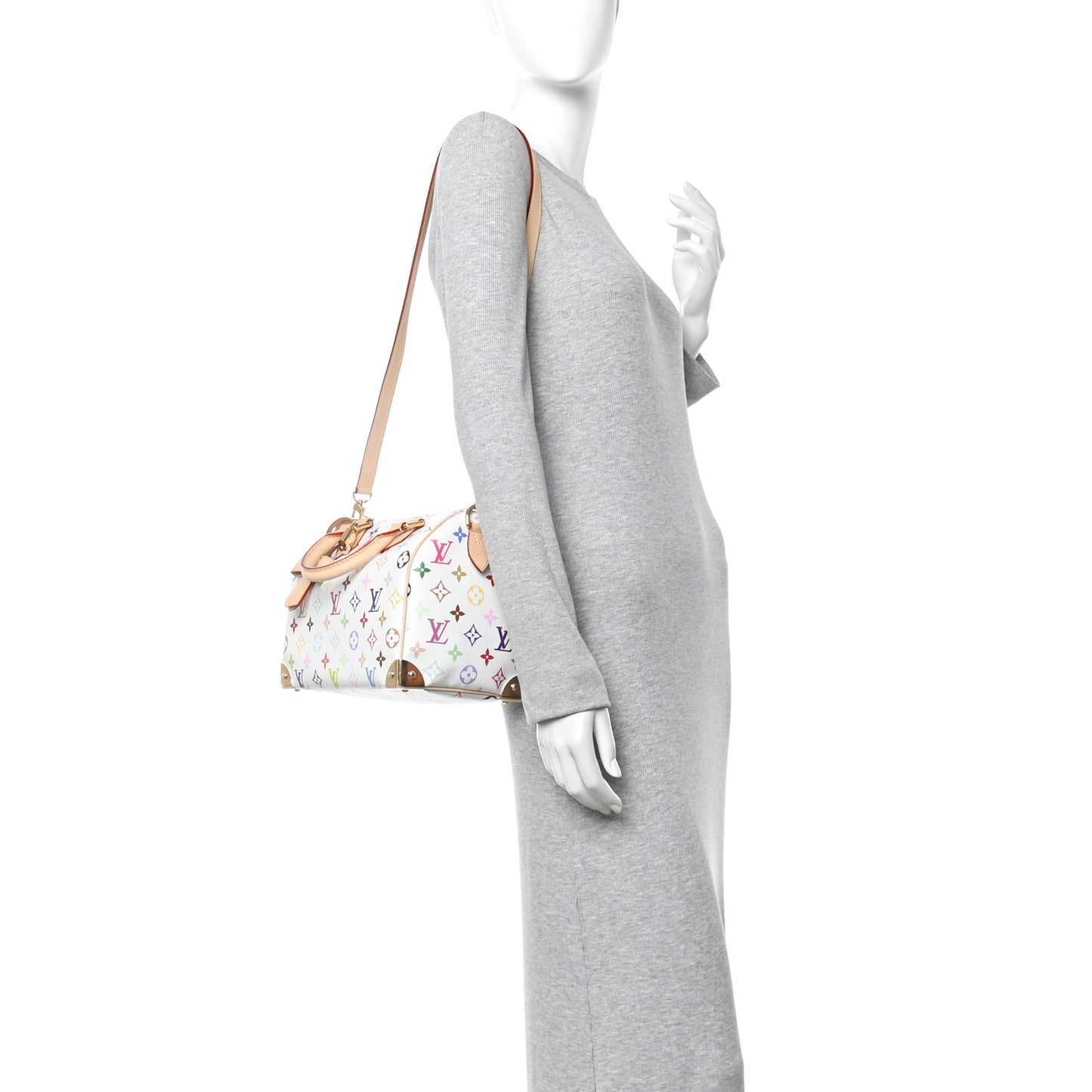 LV X TM Monogram Multicolor Speedy Bandouliere 25 White