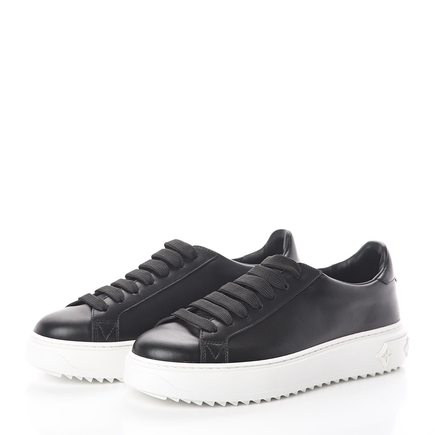Louis Vuitton Calfskin Time Out Sneakers 37 Black 3 of 7