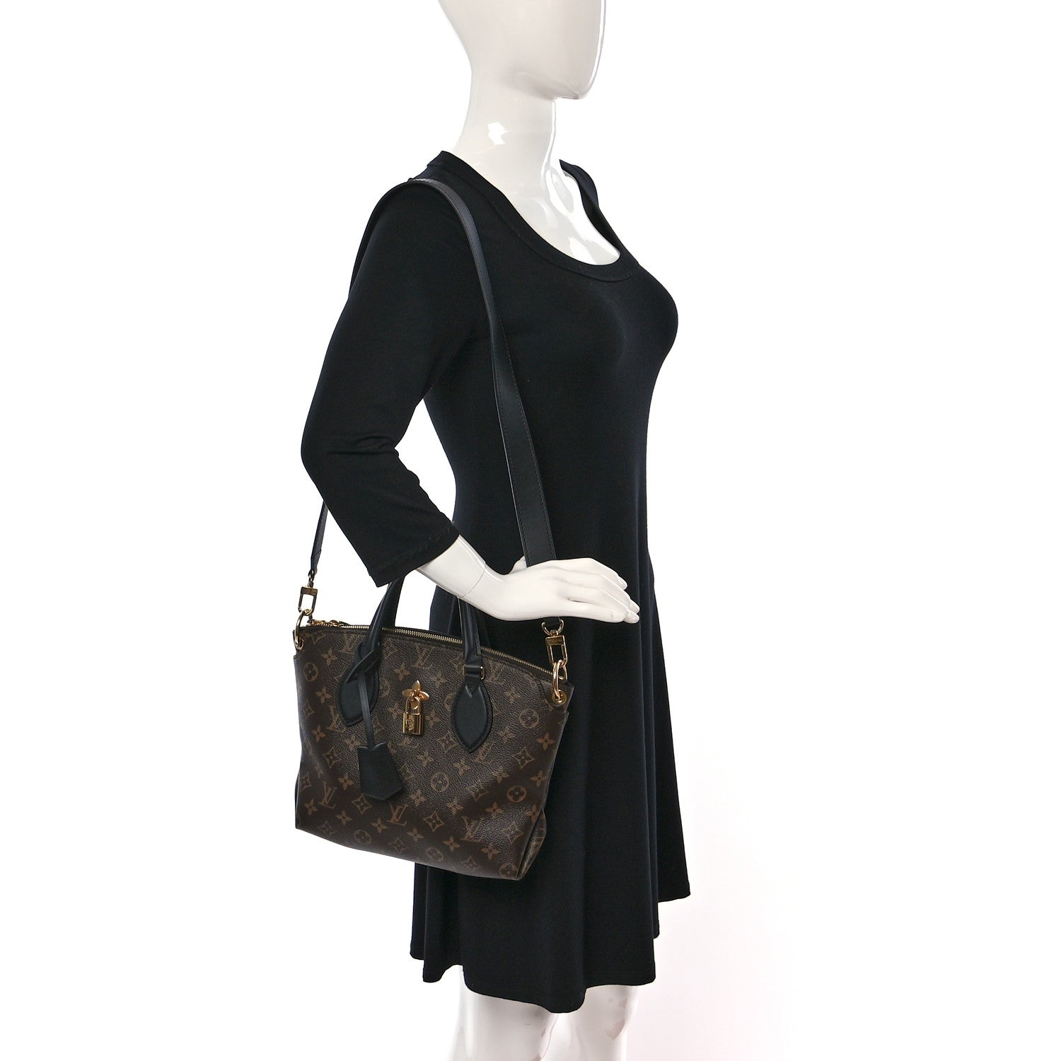 Louis Vuitton Monogram Flower Zipped Tote PM Black 3 of 11