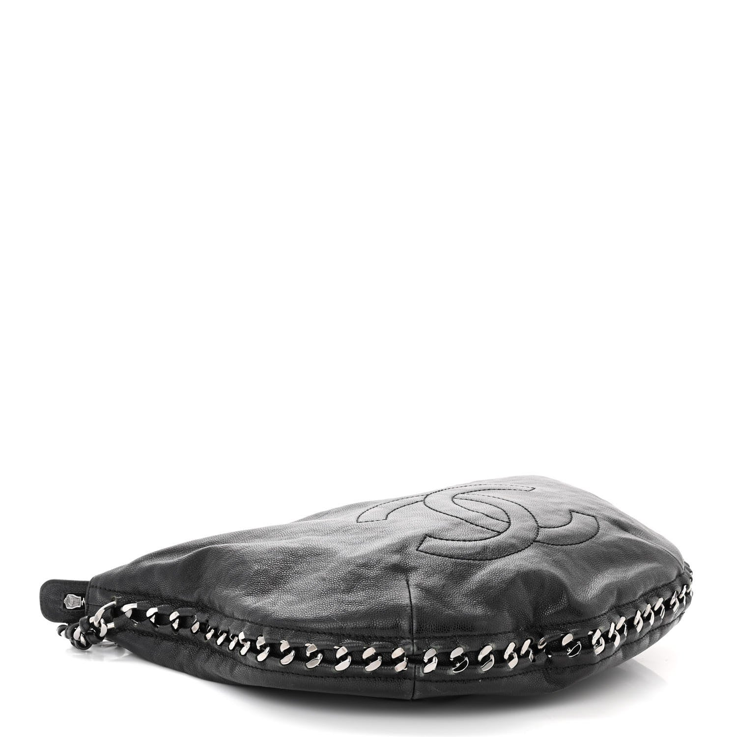 Chanel Glazed Caviar Modern Chain Hobo Black 4 of 12