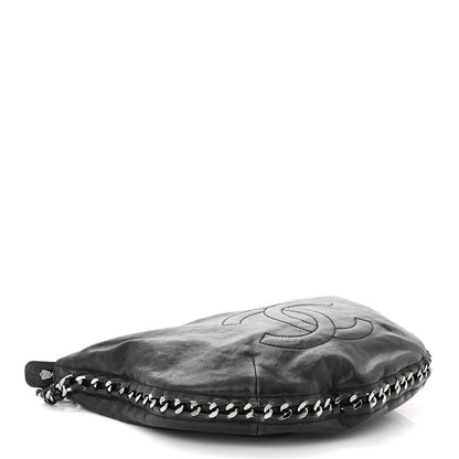 Chanel Glazed Caviar Modern Chain Hobo Black 4 of 12