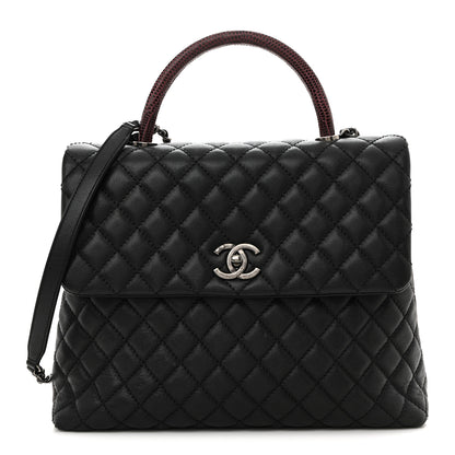 Chanel Caviar Lizard Quilted Large Coco Handle Flap Black 1 of 13
