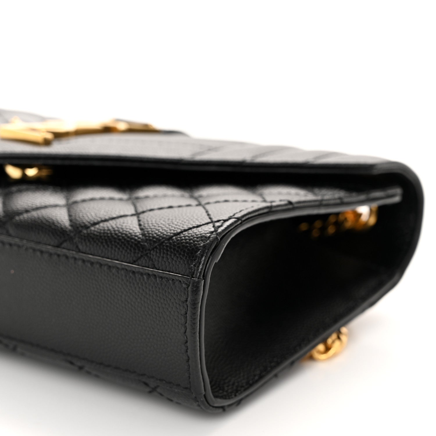 Saint Laurent Grain De Poudre Textured Mixed Matelasse Triquilt Small Monogram Satchel Black 10 of 11