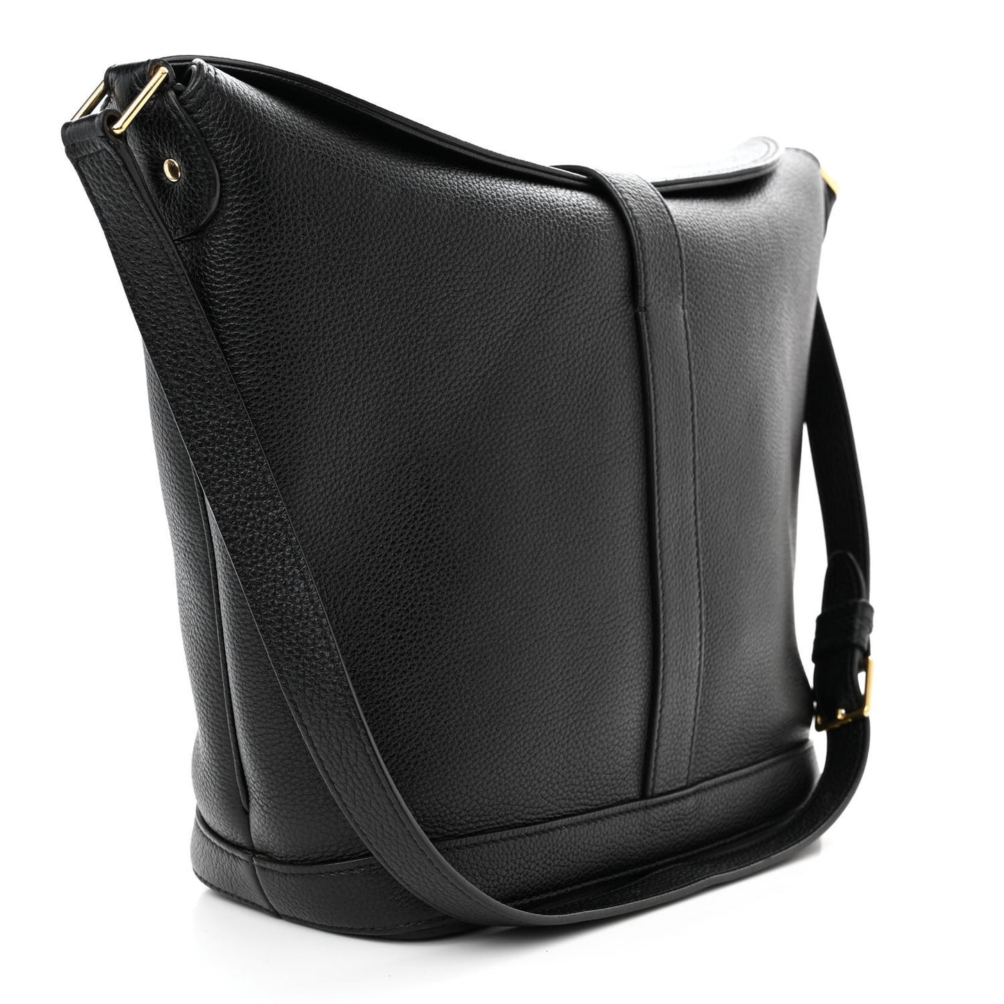 Soft Grained Calfskin Medium Bucket Bag Black
