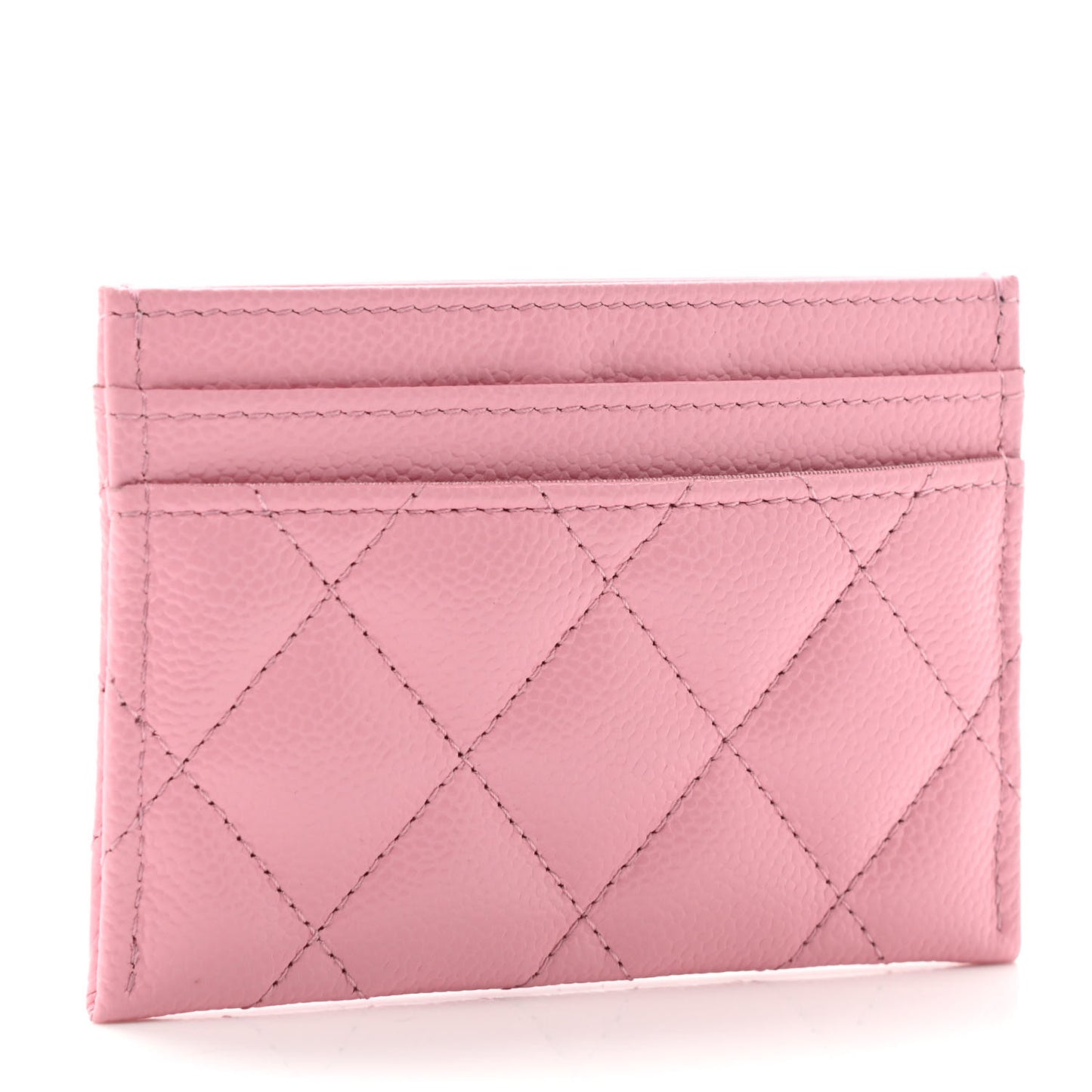Caviar Quilted Multi Chain CC Card Holder Pink