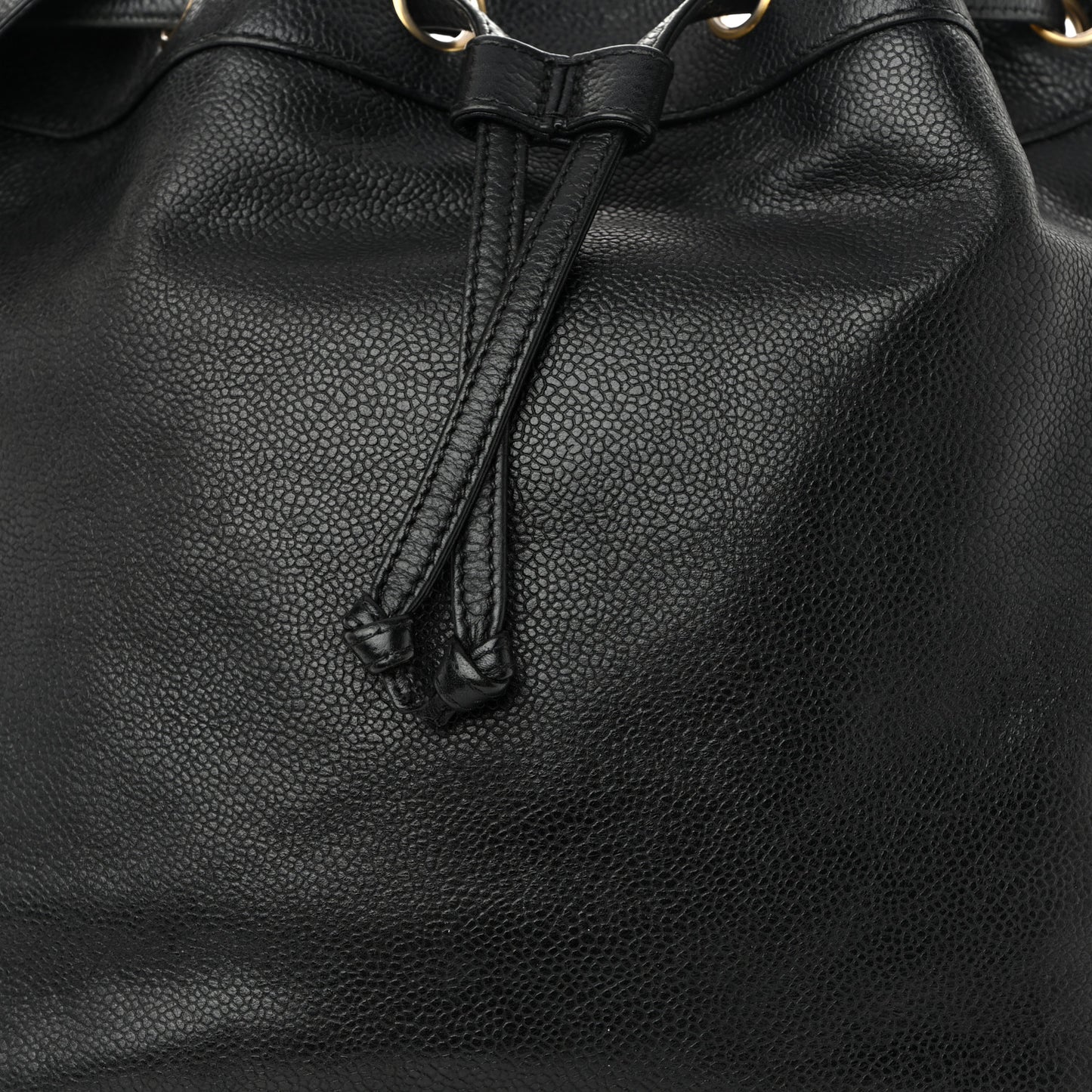 Caviar CC Drawstring Shoulder Bag Black
