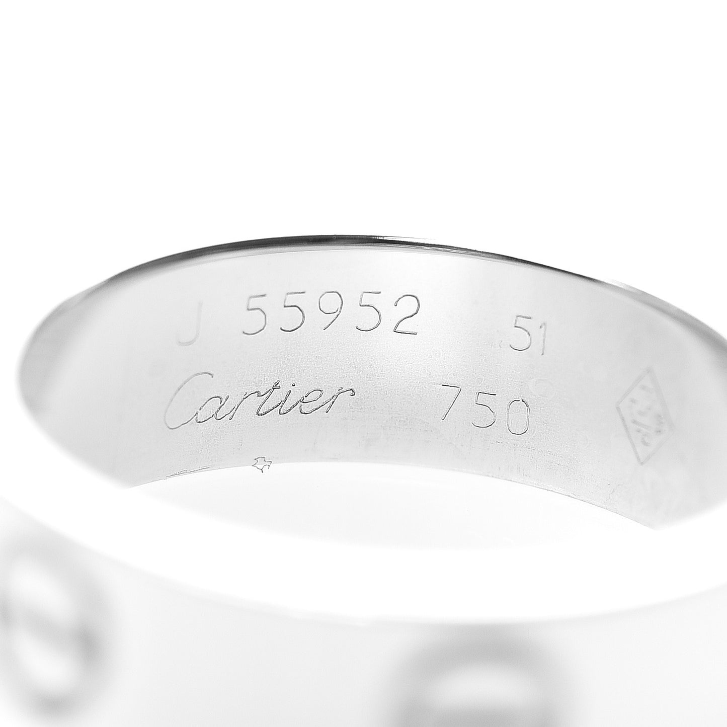 18K White Gold 5.5mm LOVE Ring 51 5.75