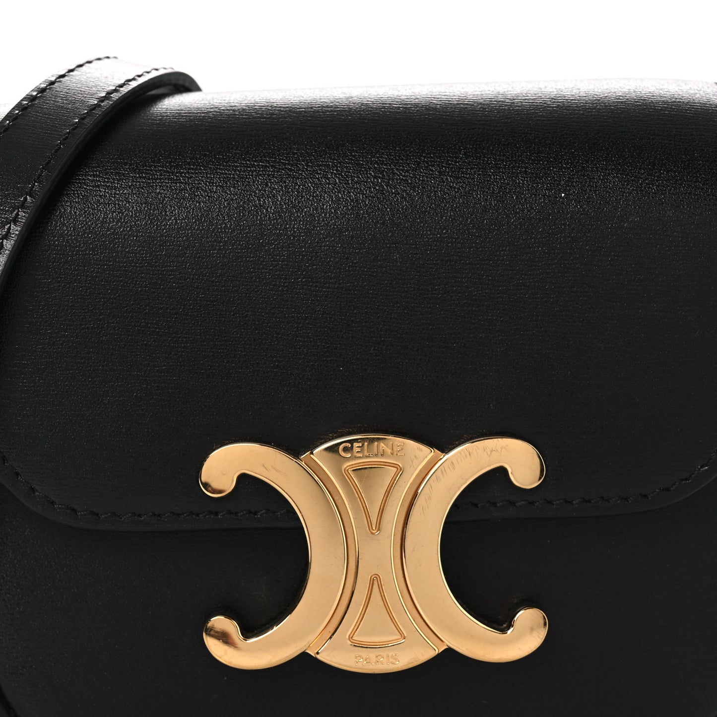 Shiny Calfskin Mini Triomphe Black