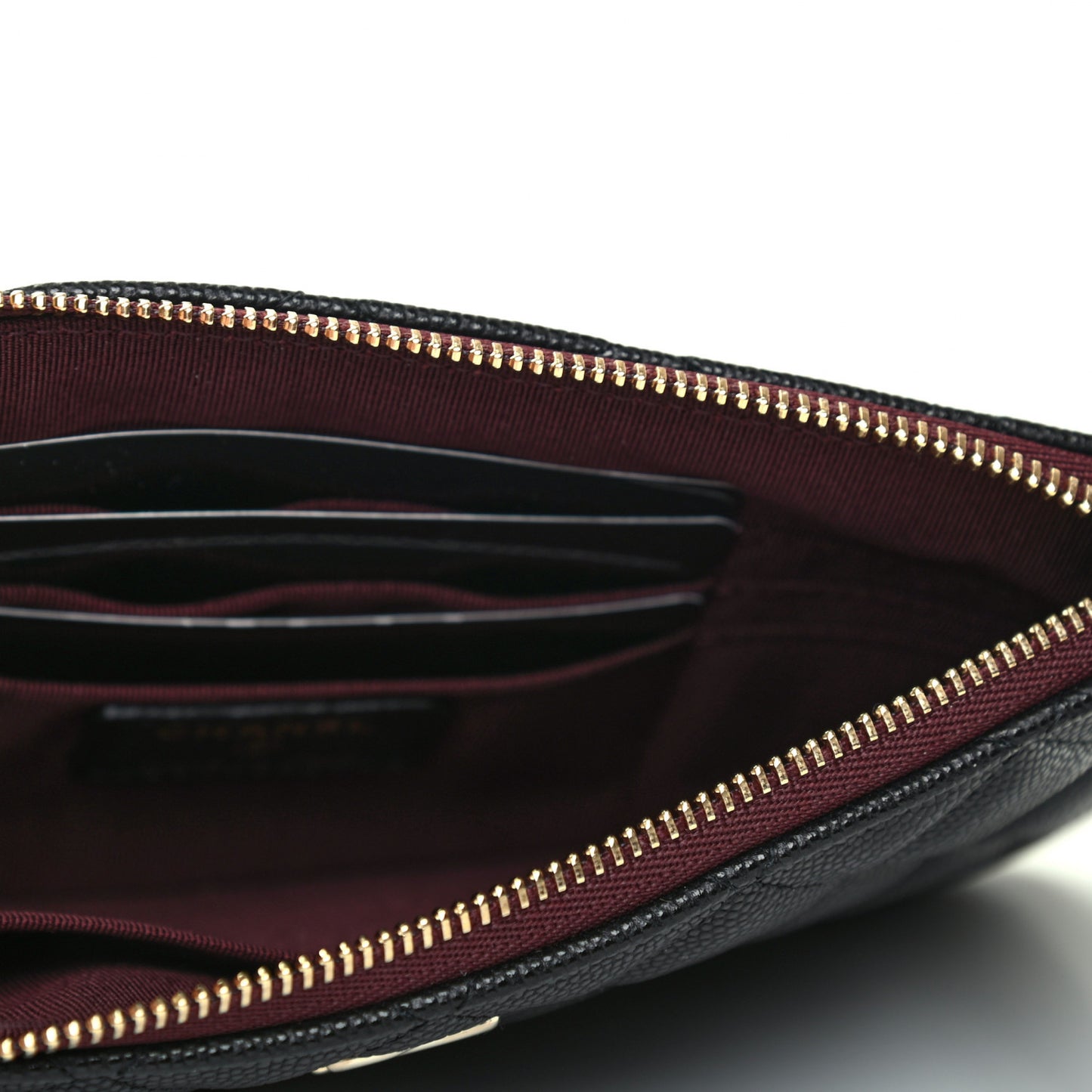 Caviar Quilted Cosmetic Case Black