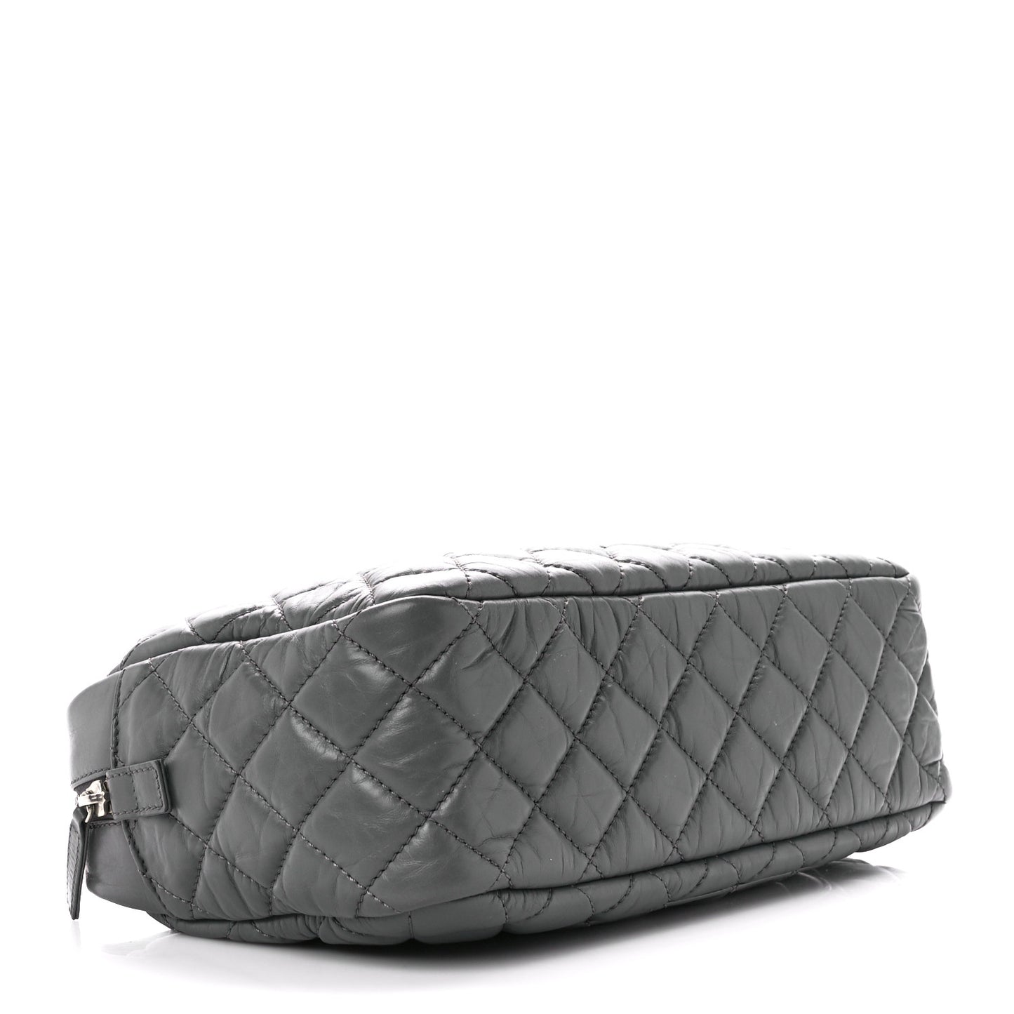 Aged Calfskin Quilted Medium Reissue Camera Case Grey