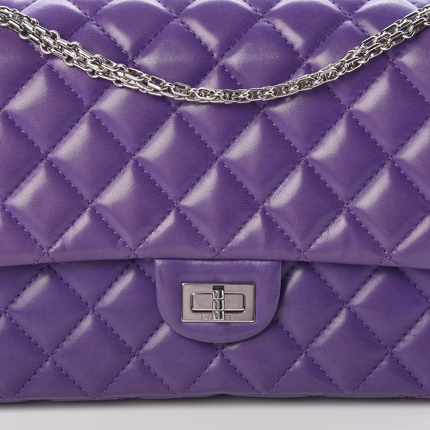 Chanel Lambskin Quilted 2.55 Reissue 226 Flap Purple 8 of 11