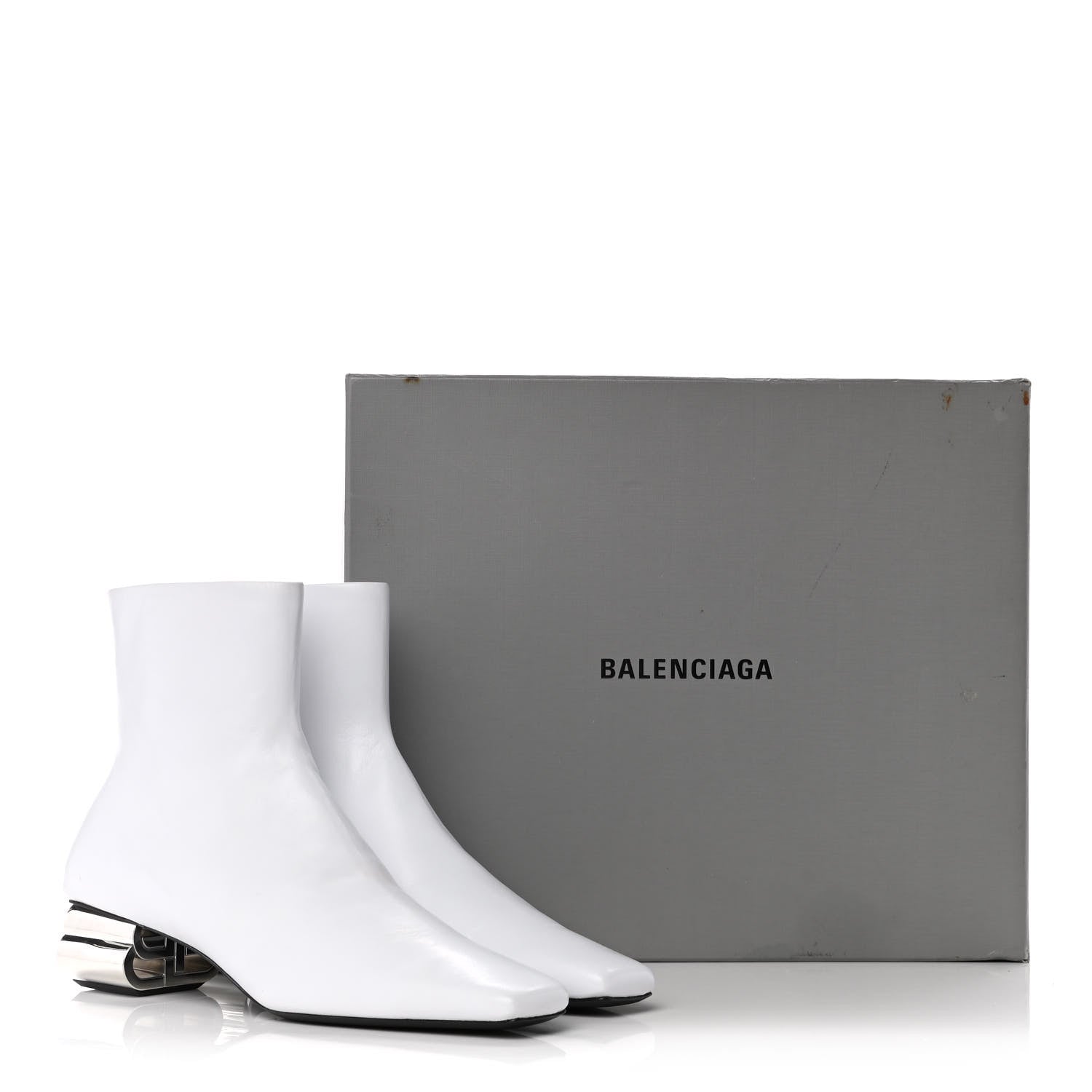 Balenciaga Sheepskin Typo Ankle Booties 38.5 White 10 of 10