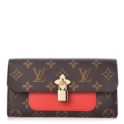 Louis Vuitton Monogram Flower Lock Long Wallet Coquelicot 1 of 8