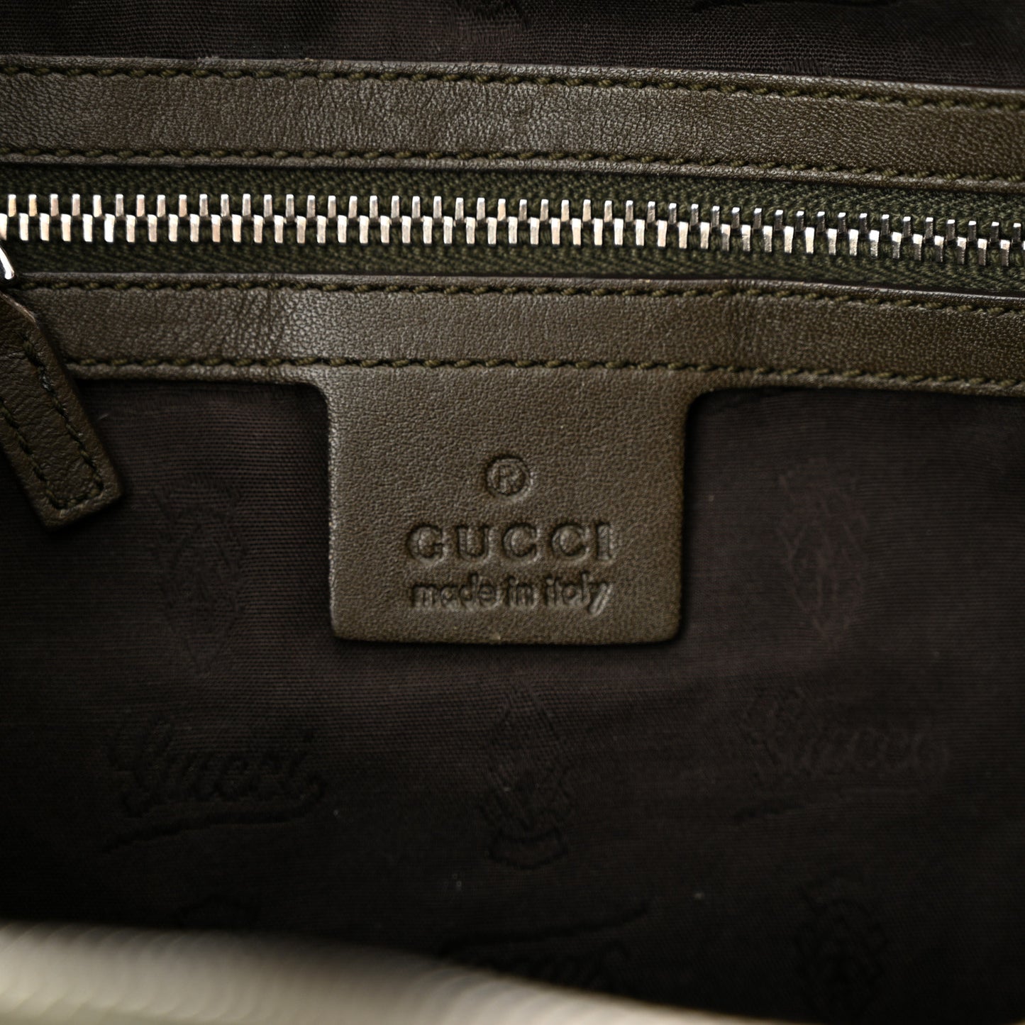 Guccissima Medium GG Twins Hobo Olive Green