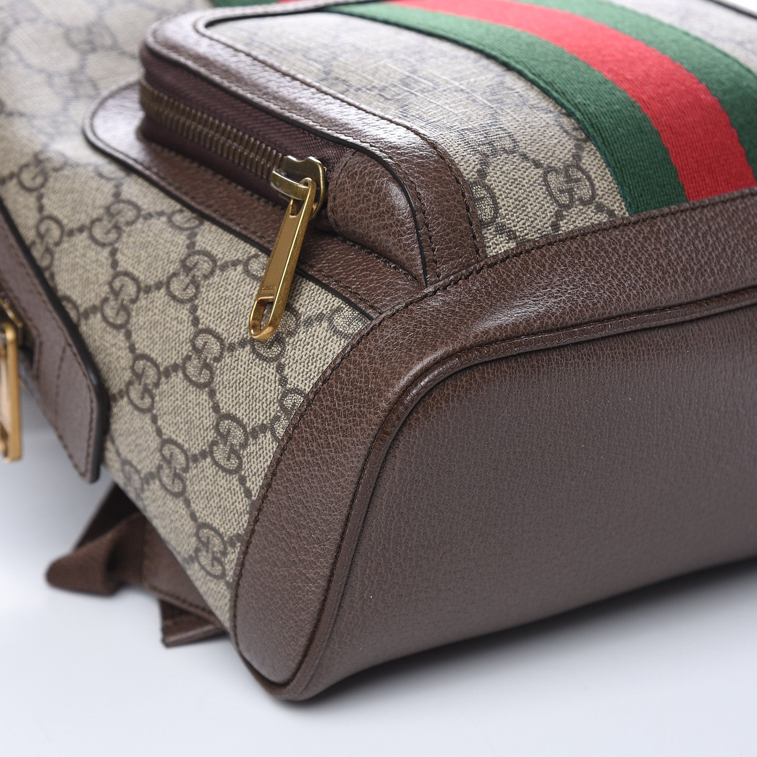 Gucci GG Supreme Monogram Calfskin Web Small Ophidia Day Backpack Beige Ebony New Acero 8 of 10
